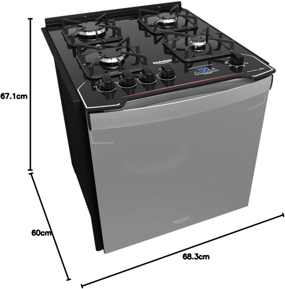 Fogão de Embutir 4 Bocas Preto com Frente Espelhada e Timer ... - Image 10