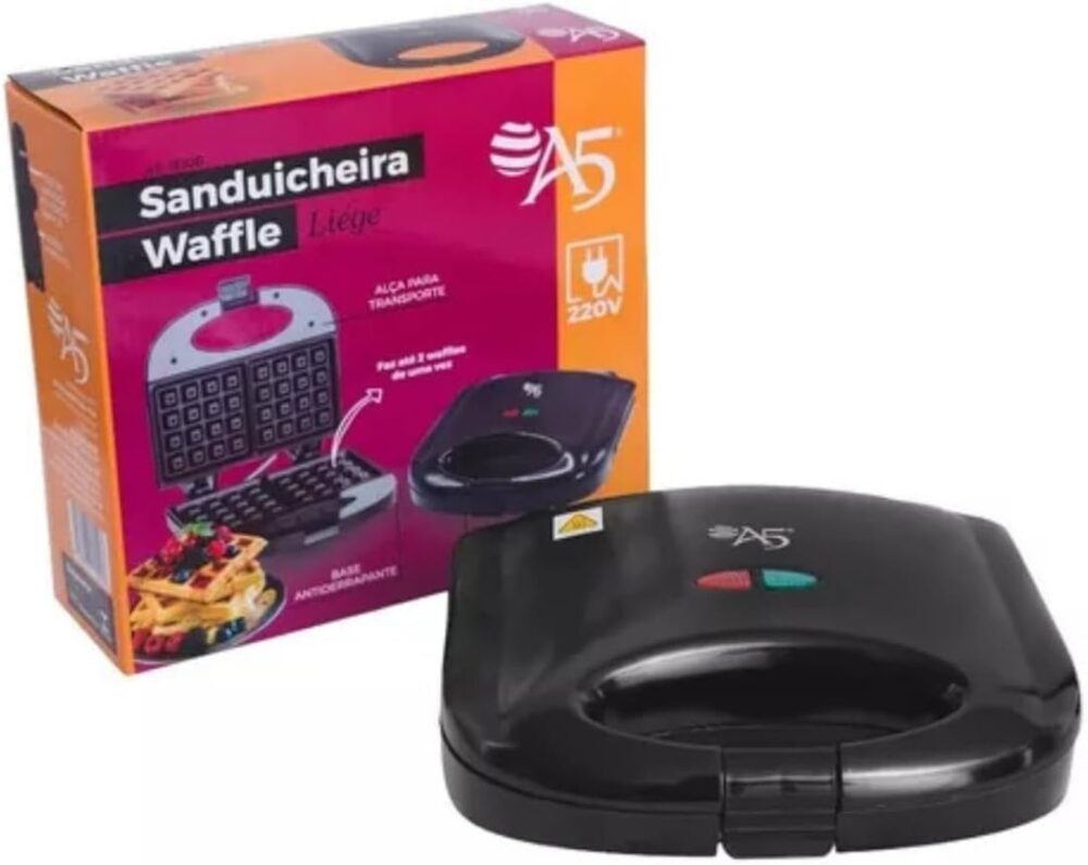 Máquina De Waflle Elétrica Dupla Forma Aparelho Para Fazer W... - Image 3