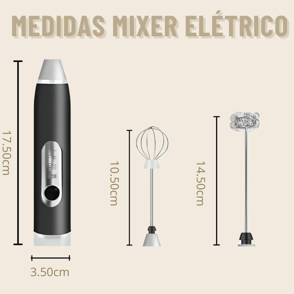 Mini Mixer Elétrico Recarregável Portátil Inox - Batedor de ... - Image 5