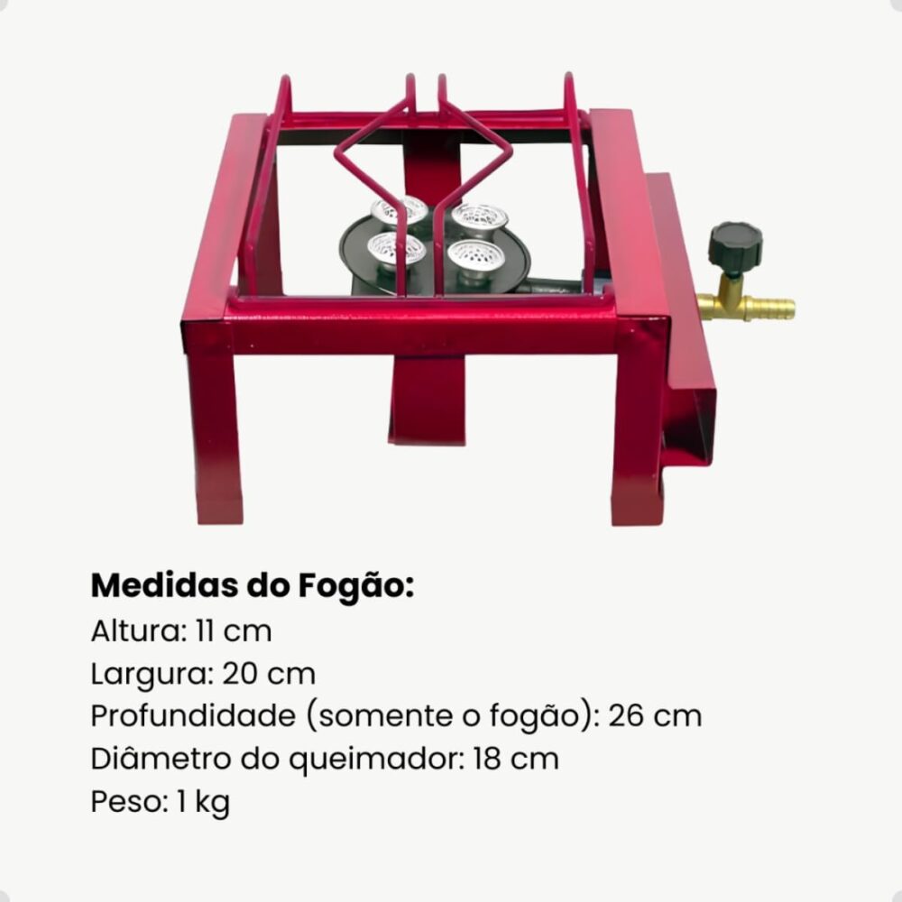 Fogão Camping 1 Boca Semi Industrial Alta Pressão de Mesa - Image 3