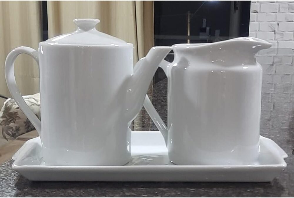 Jogo Café e Chá Mesa Posta, Bandeja + Bule bico longo 800ml ... - Image 3