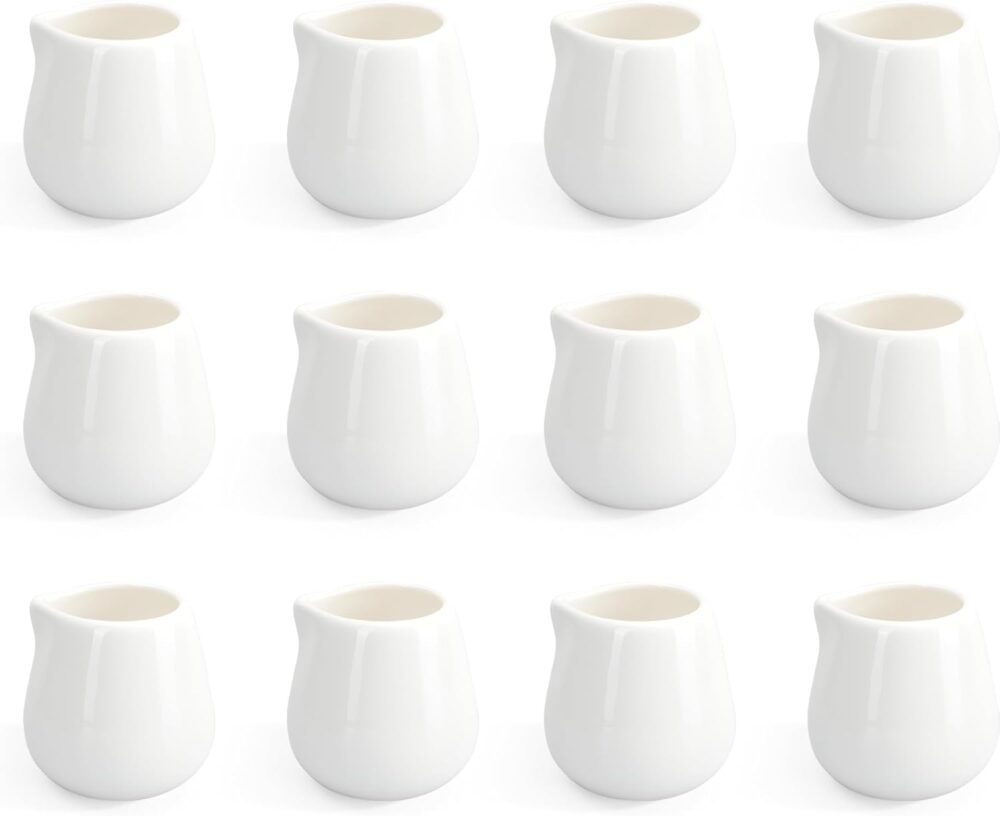 12 peças de mini creme de cerâmica, jarra pequena de porcela...