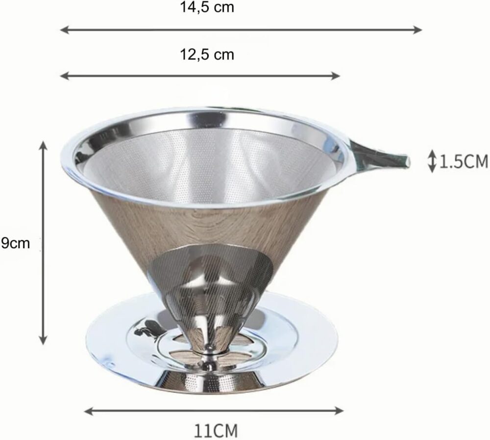 Coador de Café em Aço Inox N103 Grande com Suporte Reutilizá... - Image 7