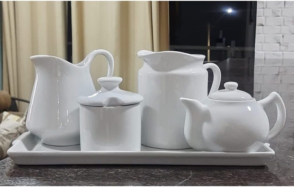 Jogo Café e Chá Mesa Posta, Bandeja + Bule Chaleira 400ml + ...