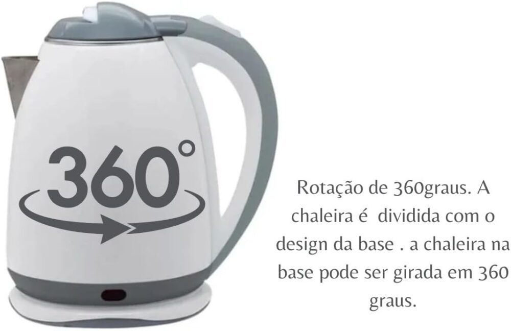Chaleira Jarra Elétrica Inox Prática 1.8l Branco 127v - Image 7