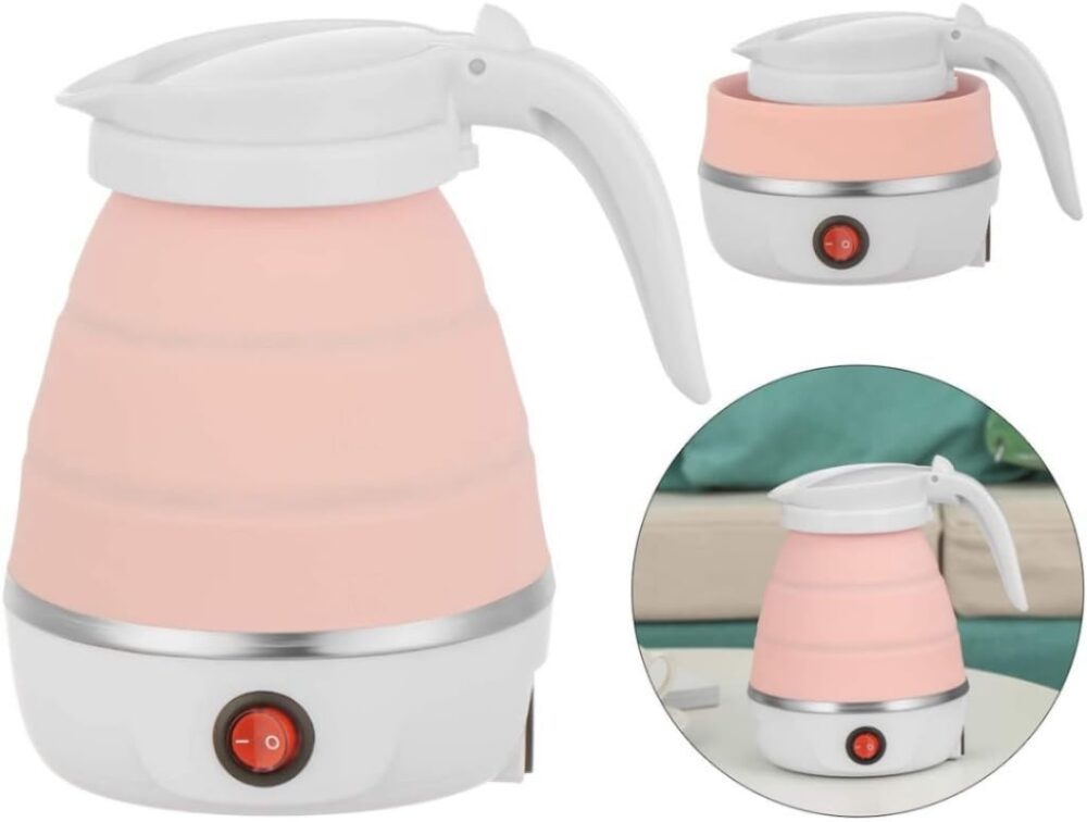 Chaleira Elétrica Retrátil 600ml 110v Silicone Esquentar Lei...