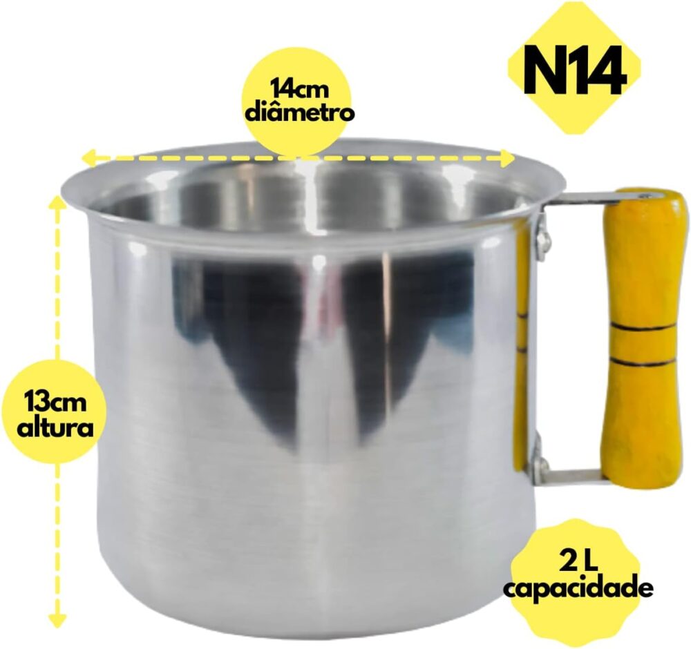 Canecao Extra N 14 Leiteira Fervedor Em Aluminio E Cabo De M... - Image 3