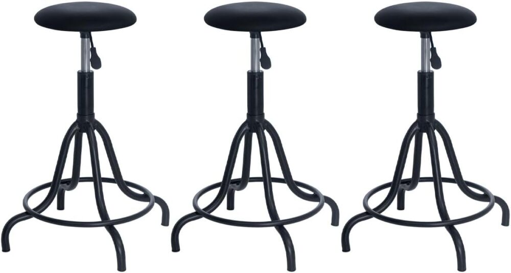 Loft7, Kit 3 banquetas estofadas cozinha industrial Loft gir...