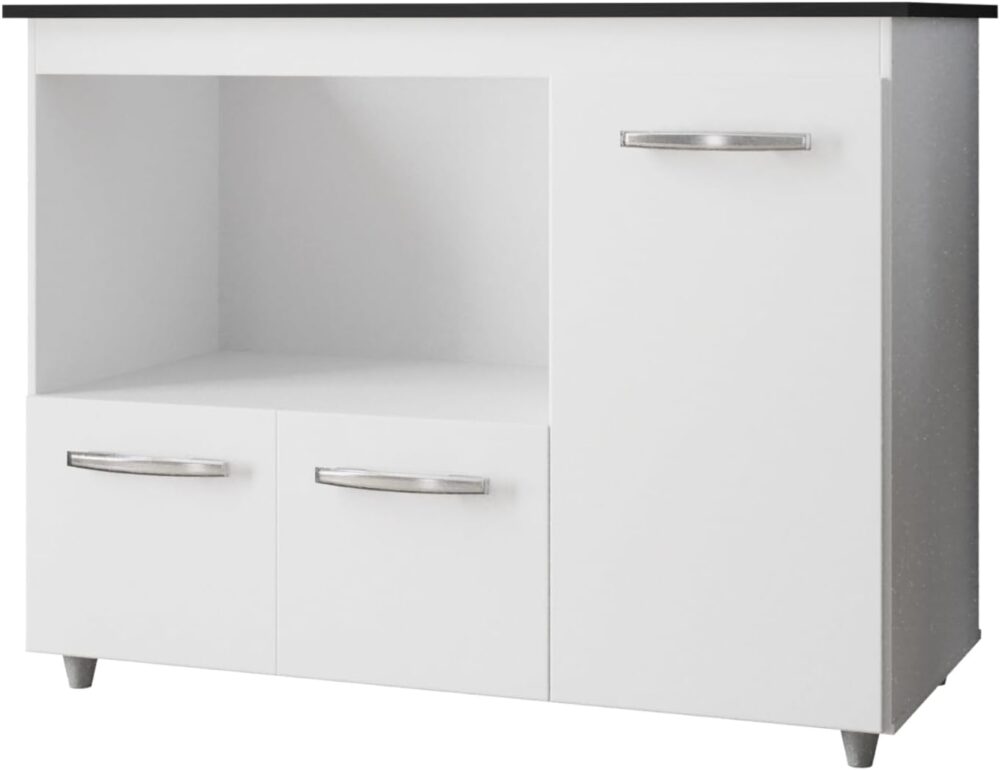 Armário Balcão Ana Para Cooktop 4 Bocas 3 Portas Branco