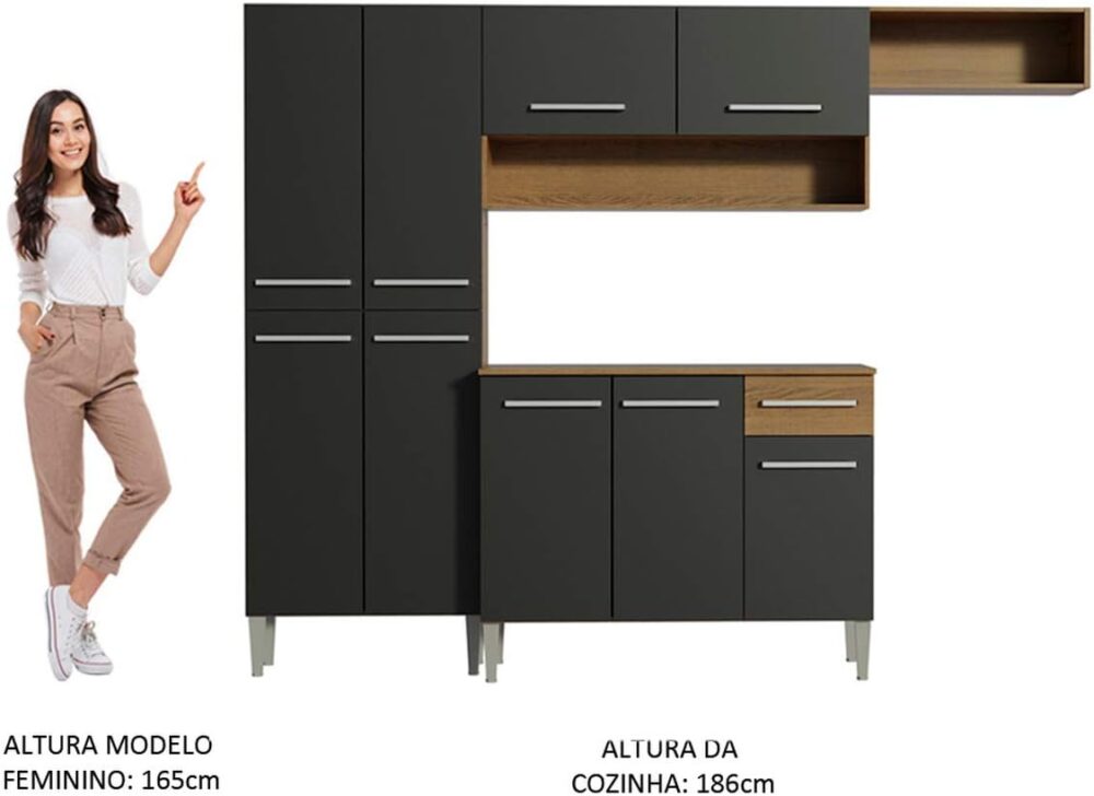 Cozinha Compacta Madesa Emilly Top com Armário e Balcão - Image 11