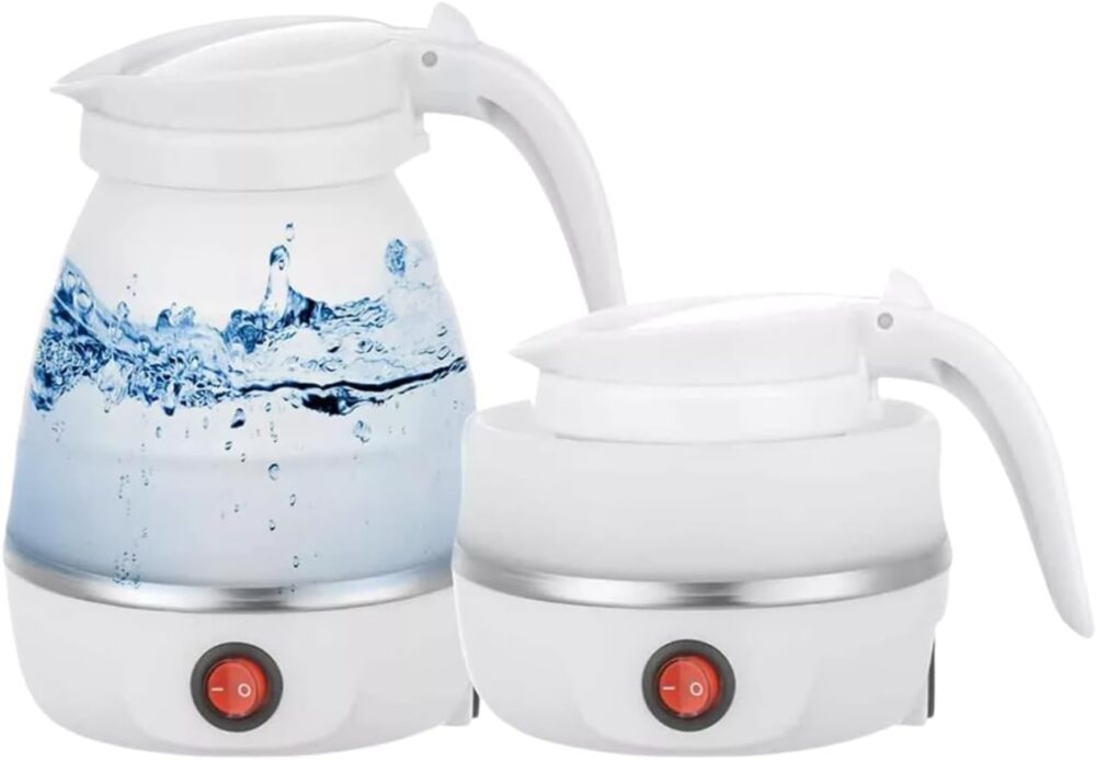 Chaleira Elétrica Dobrável Portátil 600ml Silicone Inox 600W...
