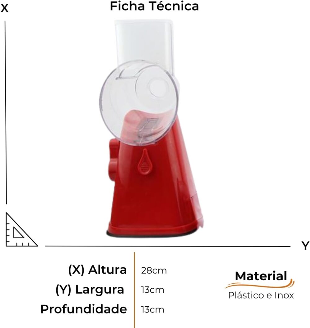 Ralador e Fatiador de Legumes Multifuncional com Suporte e 3... - Image 3