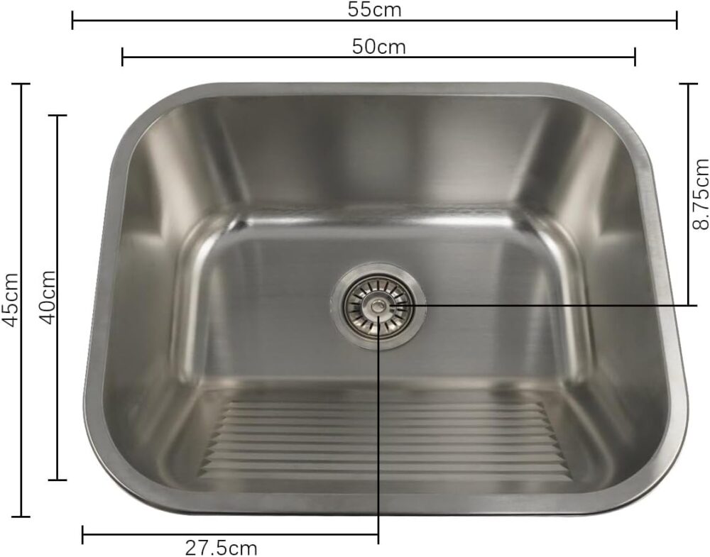 Tanque de Encaixe em Aço Inoxidável Acetinado 55x45 CM YESOP - Image 5