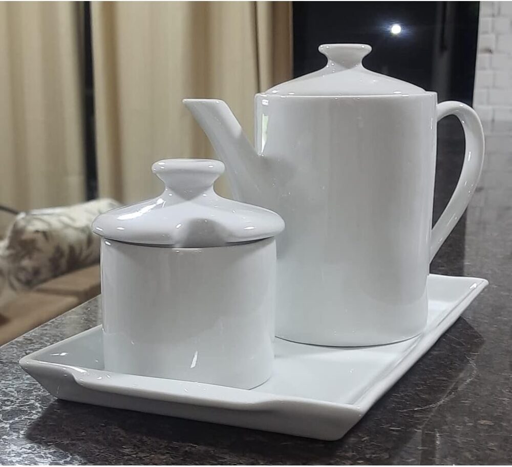 Jogo Café e Chá Mesa Posta, Bandeja + Bule Bico longo 800ml ... - Image 5