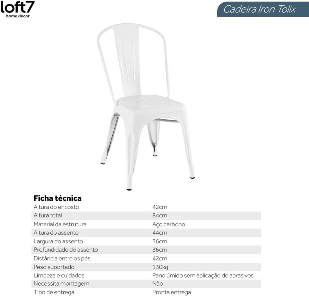 Loft7 Home Decor, Kit 2 Cadeiras Iron Tolix Design Industria... - Image 7