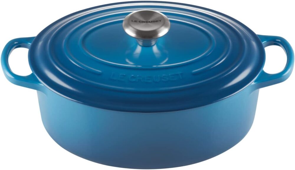 LE CREUSET Panela Oval 27 cm - Signature, Azul Marseille, Fe...