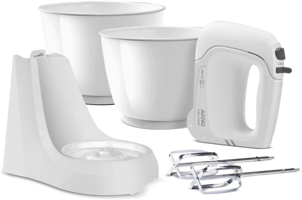 Batedeira Arno Mini Chef Portátil 400W com 2 Tigelas de 4 Li... - Image 4
