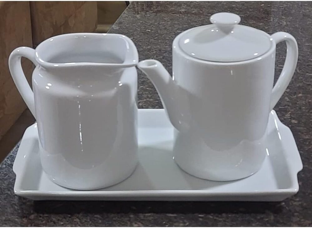 Jogo Café e Chá Mesa Posta, Bandeja + Bule bico longo 800ml ... - Image 2