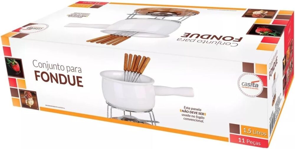 Conjunto de Fondue em Cerâmica, 1,5L, 11 Peças com Garfos em... - Image 5