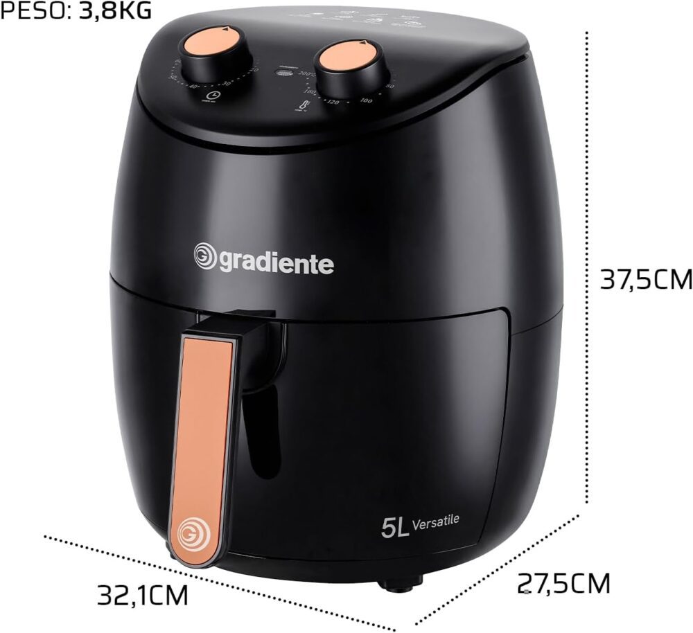 Fritadeira Elétrica Airfryer Sem Óleo Gradiente 5,0l Cesto R... | É bom mesmo? Descubra antes de comprar - Image 3