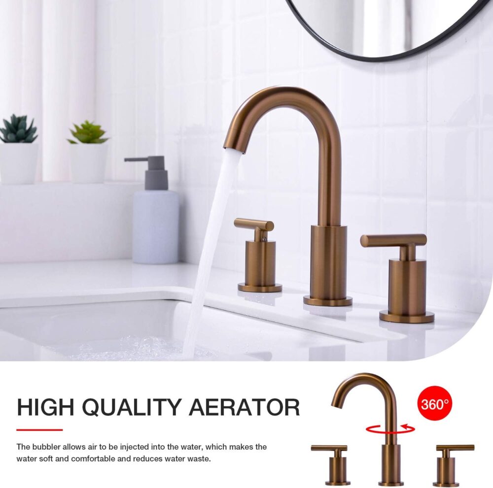 TRUSTMI Torneira de pia de banheiro com 2 alças de 20 cm com... - Image 3