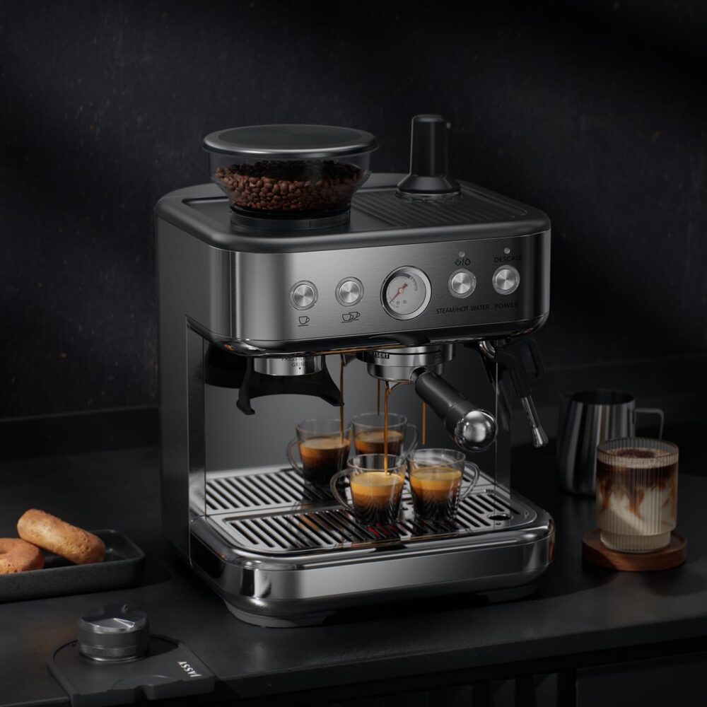 JZ.CAFE Máquina De Café Expresso Com Moedor - Máquinas Profi... - Image 7