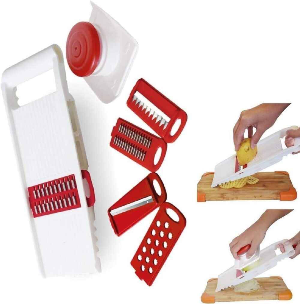 Cortador e Fatiador Manual 5 em 1, Lâminas para Legumes e Ba... - Image 2