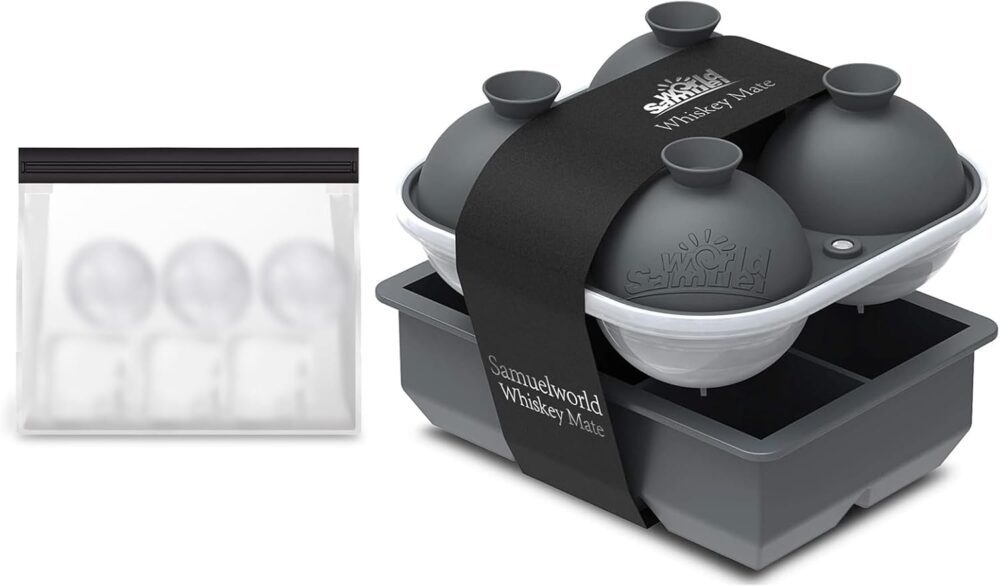 Samuelworld Bandejas de gelo grandes de silicone premium, cu...