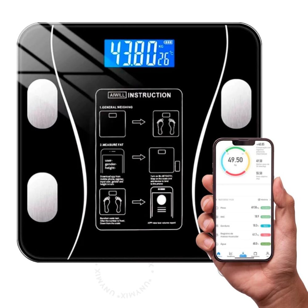 Balança Bioimpedância Digital Profissional Suporta Até 180kg... - Image 2