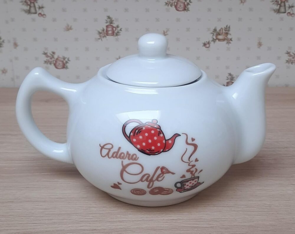 Bule Chaleira 830ml Japonês Café, Chá, Leite - Porcelana Dec...
