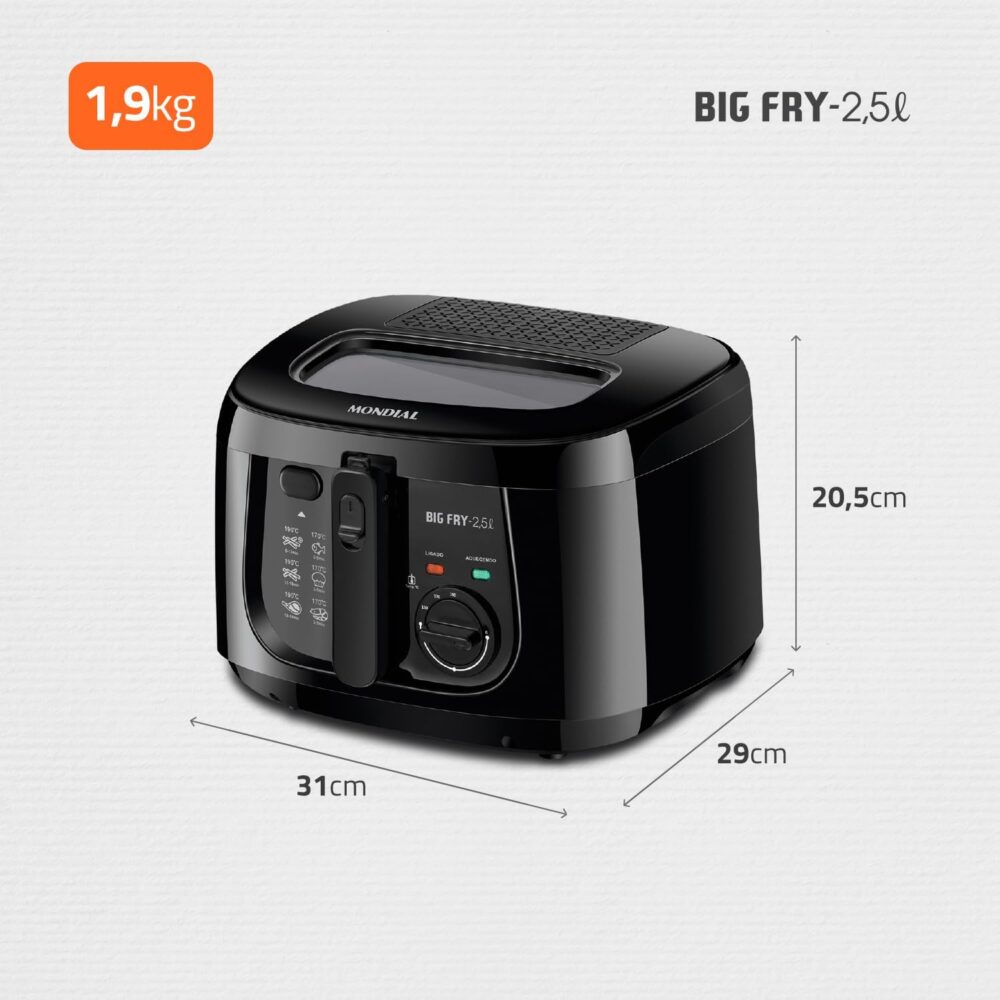 Fritadeira Elétrica Big Fry 2,5L, Mondial, Preto, 1500W, 220... | É bom mesmo? Descubra antes de comprar - Image 7