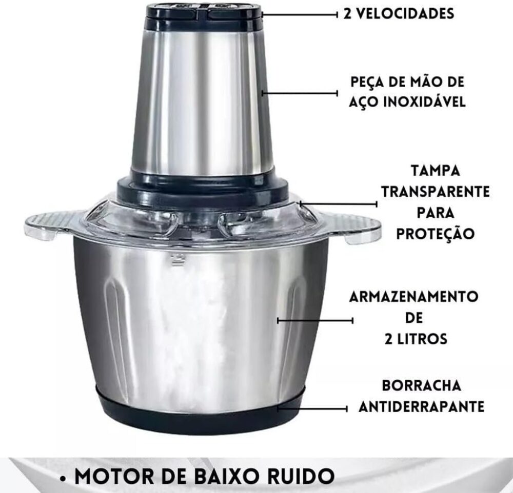 2-3 Litro Triturador De Alimentos Carne e Legumes Multiproce... - Image 3