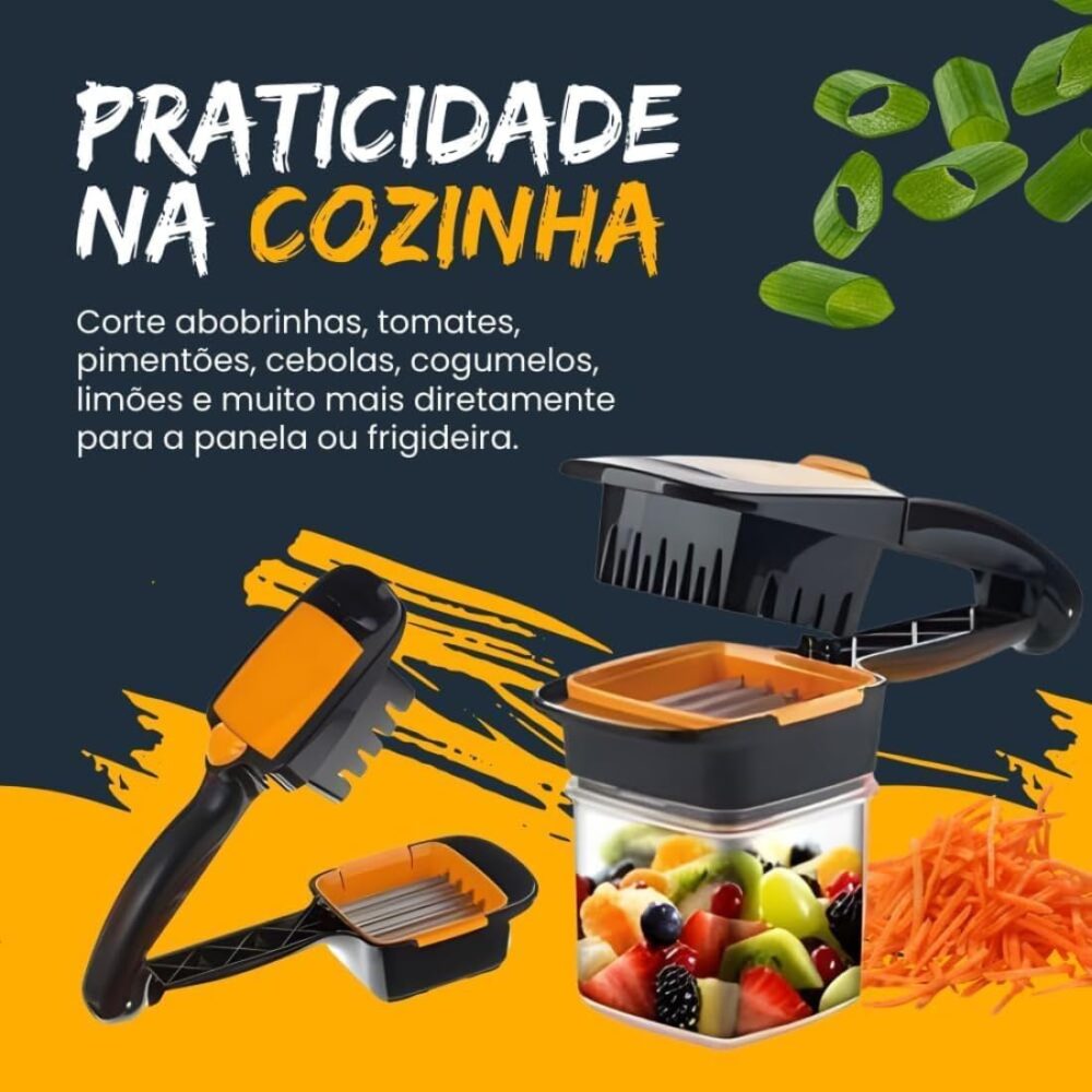 Cortador Compacto de Legumes Verduras e Frutas Fatiador Mult... - Image 3