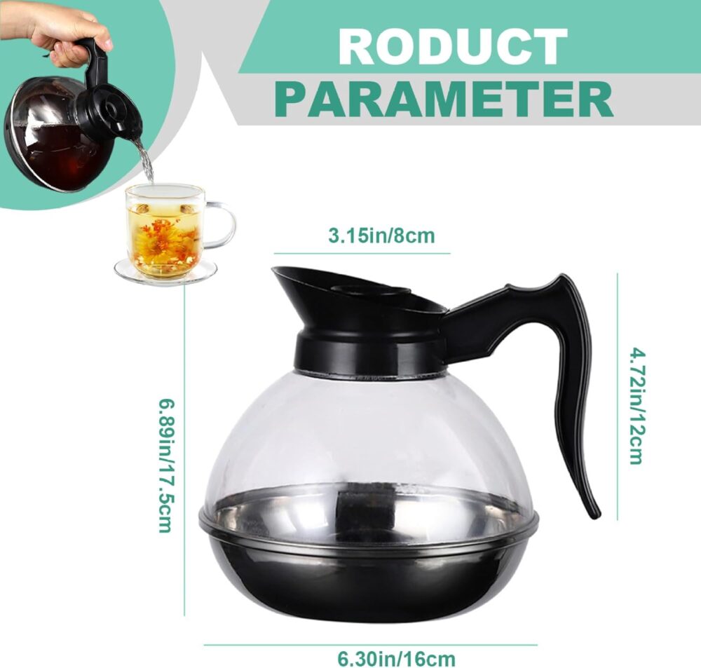 Decantador de café de 1,6 L, jarra de café resistente ao cal... - Image 6