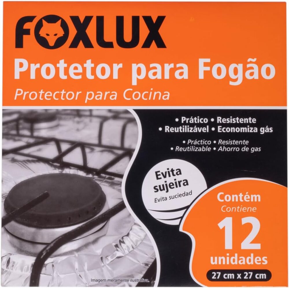 Foxlux Folha de Alumínio Protetor para Fogão 27x27-12 Peças