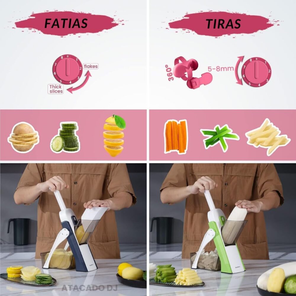 Cortador Manual de Legumes e Batatas, Fatiador Multifunciona... - Image 4