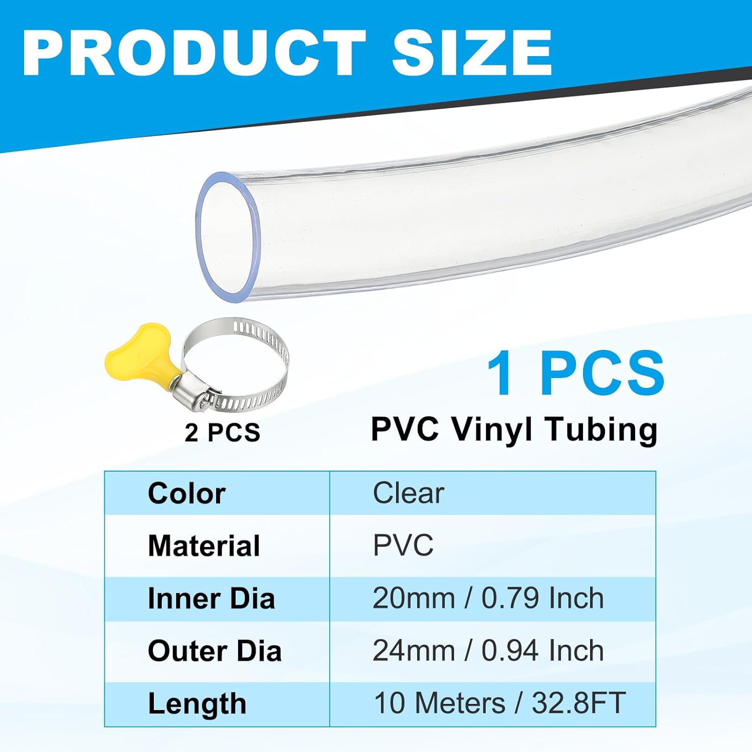PATIKIL 1 tubo de plástico, tubo de vinil de 20 mm x 24 mm x... - Image 2