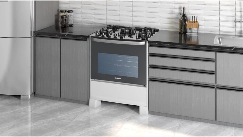 SUGGAR FOGÃO MASTER GRILL BRANCO MESA DE VIDRO 5 BOCAS TRIPL... - Image 3
