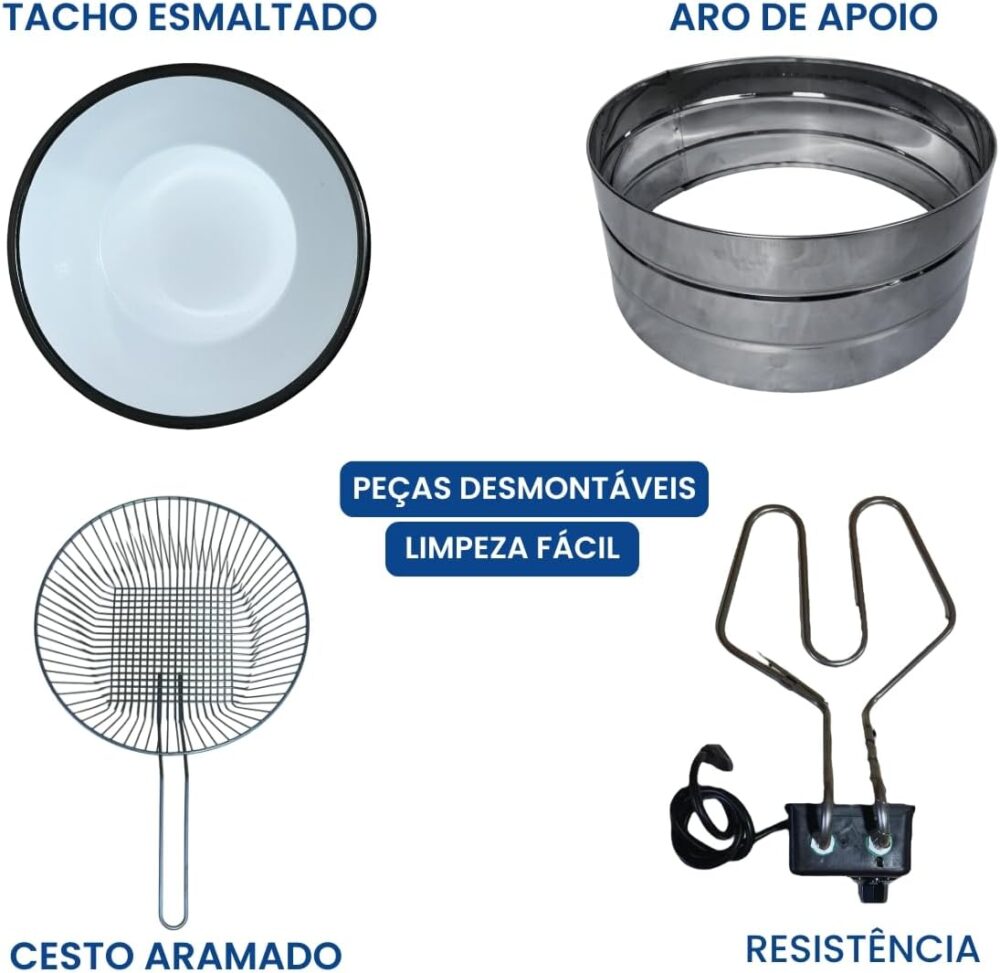 Fritadeira Industrial Elétrica Tacho Esmaltada Capacidade 7 ... | É bom mesmo? Descubra antes de comprar - Image 5
