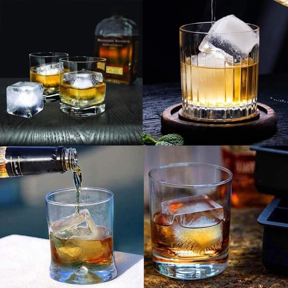 Kit 2 Forma De Silicone Gelo Cubo Grande Cubos Drink Whisky - Image 6
