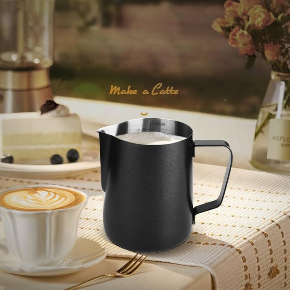 Bule Jarra Leiteira Barista 600ml Inox Preto + Caneta Latte - Image 9