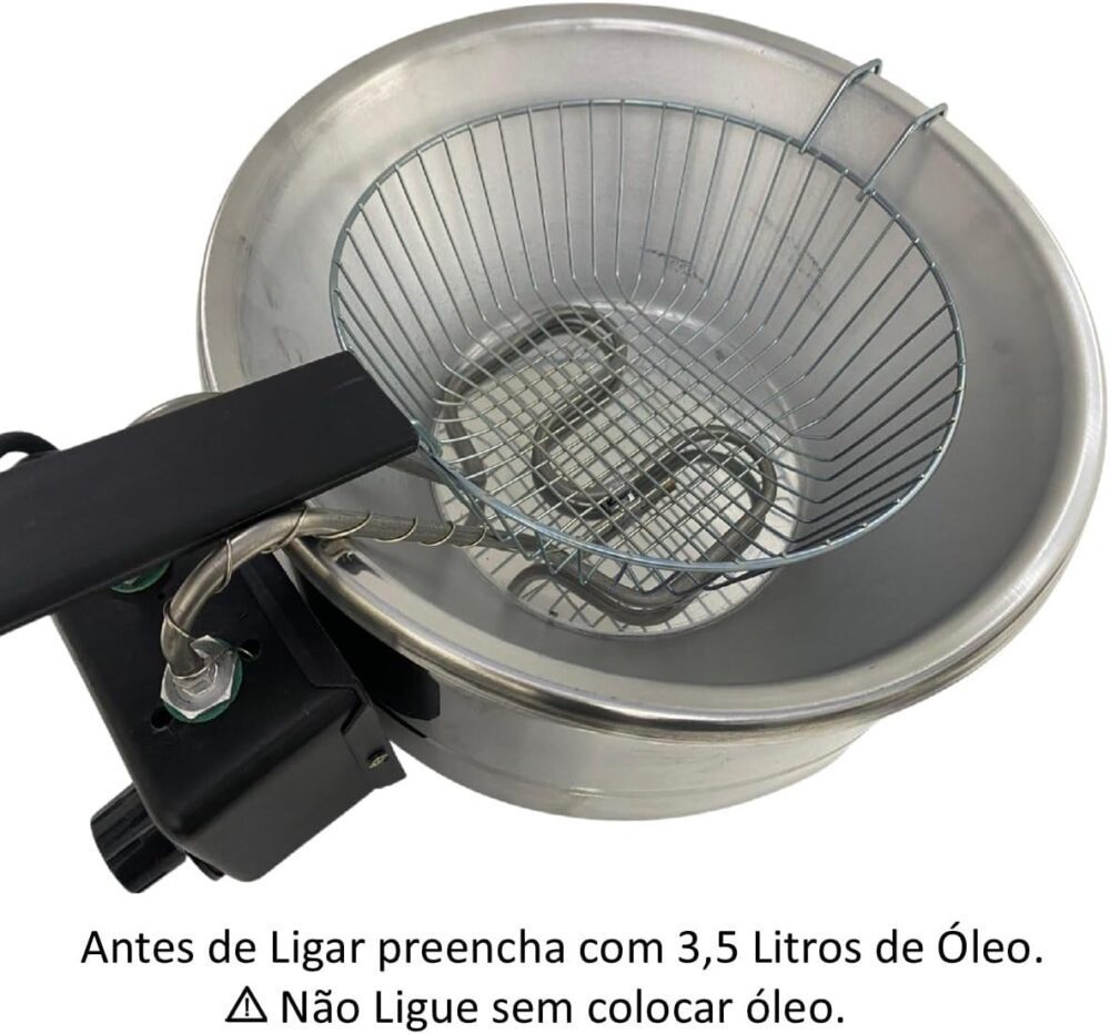 Fritadeira Elétrica Redonda 5L C/cabo e Cesto Removível (110... - Image 4