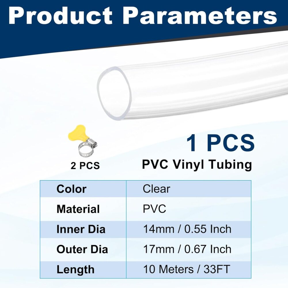 PATIKIL Tubo de vinil PVC, 9/40.6 cm ID x 11/40.6 cm OD tubo... - Image 2