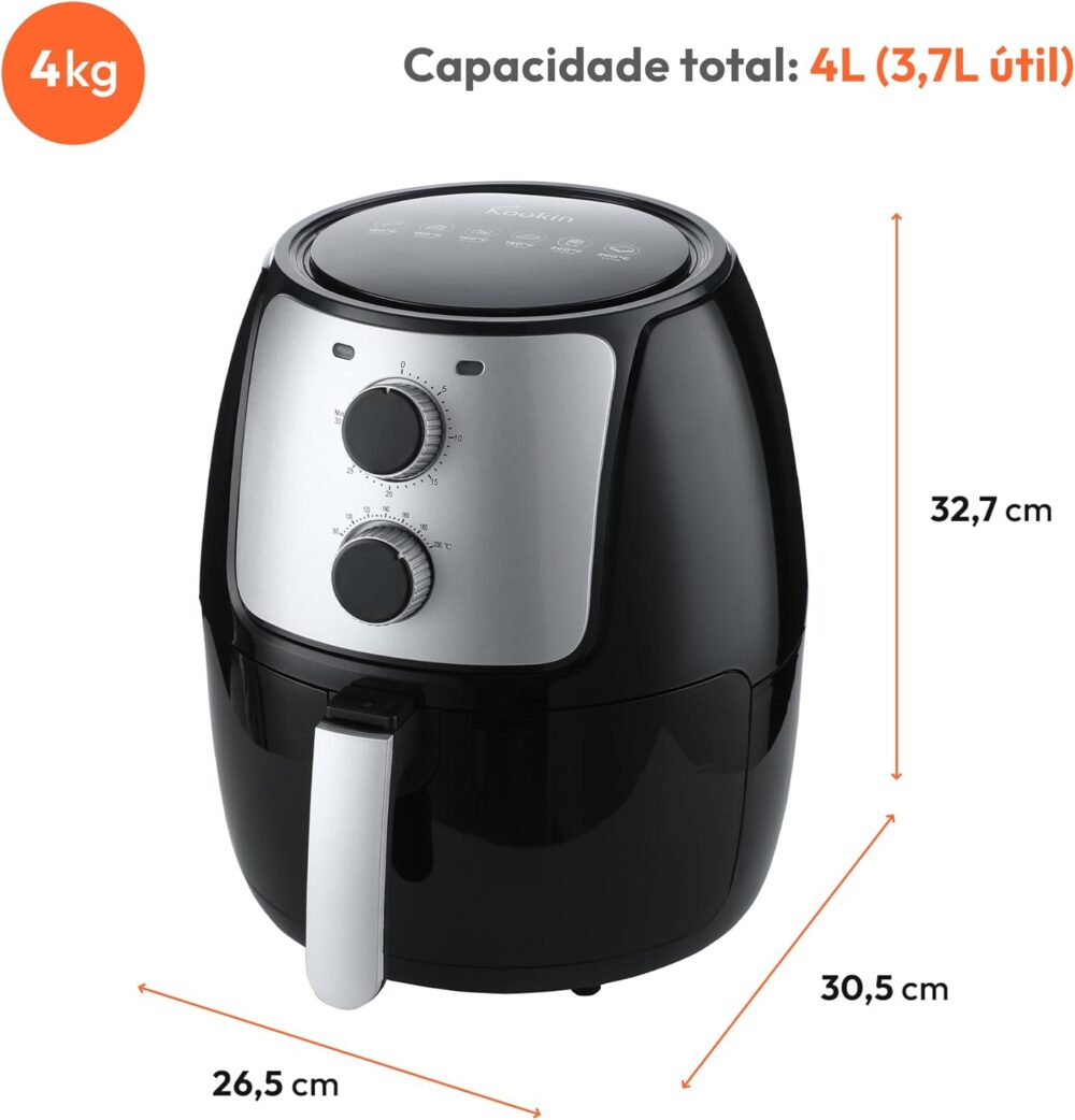 Fritadeira Elétrica sem oleo KOOKIN Air fryer 4L desligament... | É bom mesmo? Descubra antes de comprar - Image 7
