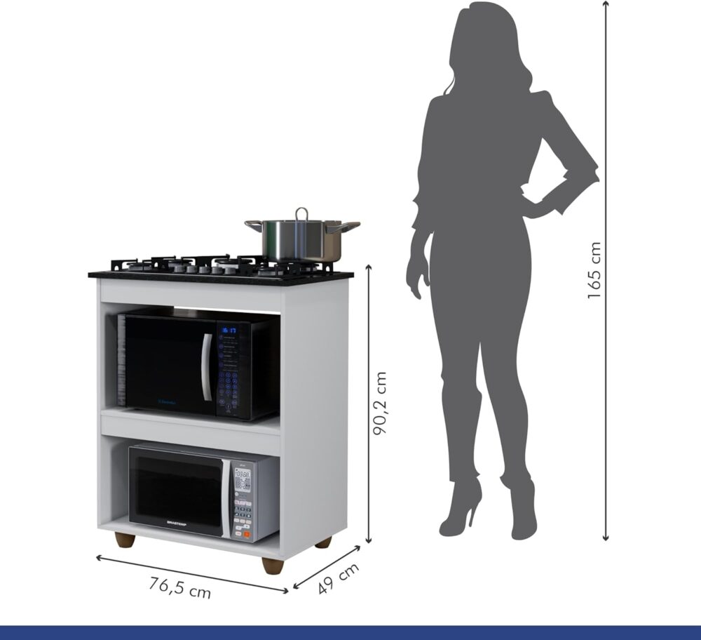 Kit Balcão Cooktop Turim Branco Com Fogão Cooktop 5 Bocas It... - Image 6
