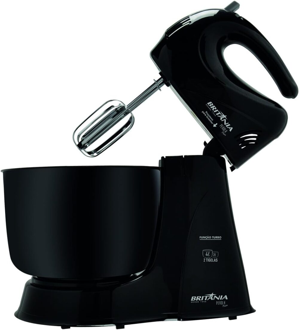 Batedeira, Perola Maxx, 2 Tigelas 2 e 4L, Preto, 110v, Britâ... - Image 4