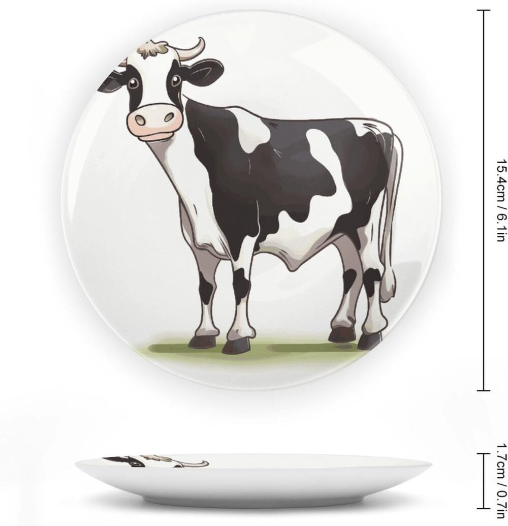 STVNKML Prato decorativo de porcelana de osso de vaca leitei... - Image 2