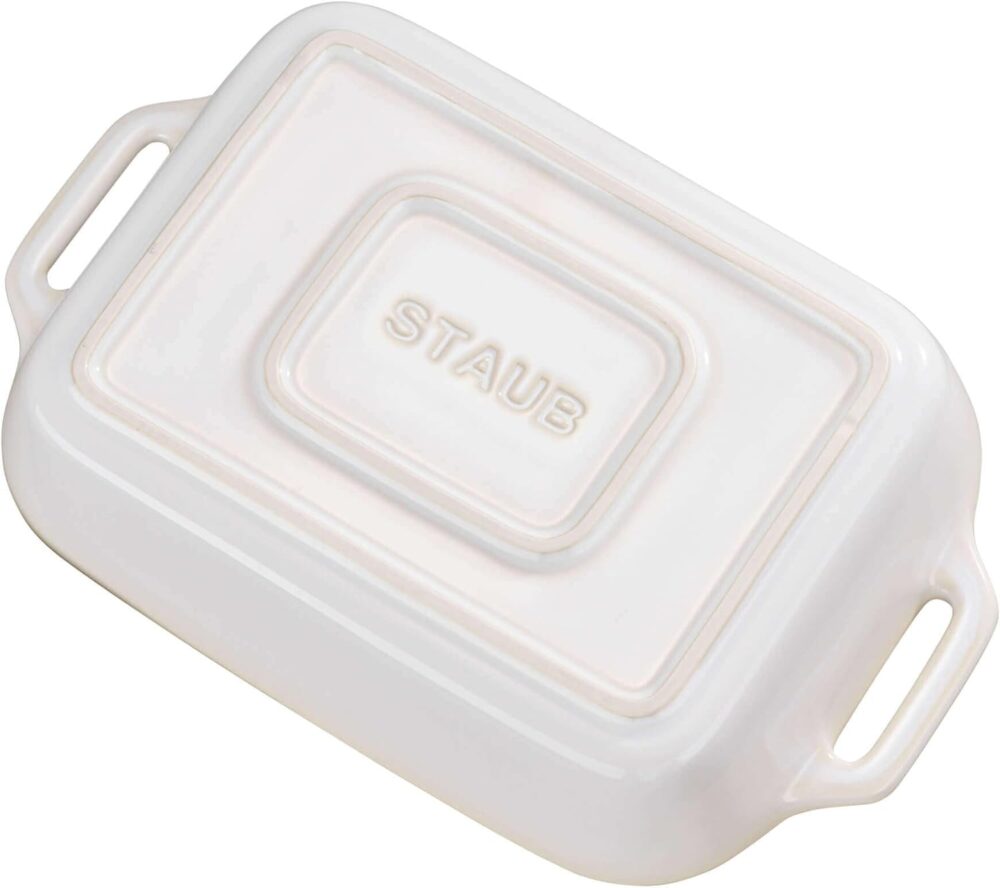 STAUB Assadeira retangular de cerâmica, 26,7 x 19 cm, marfim... - Image 2