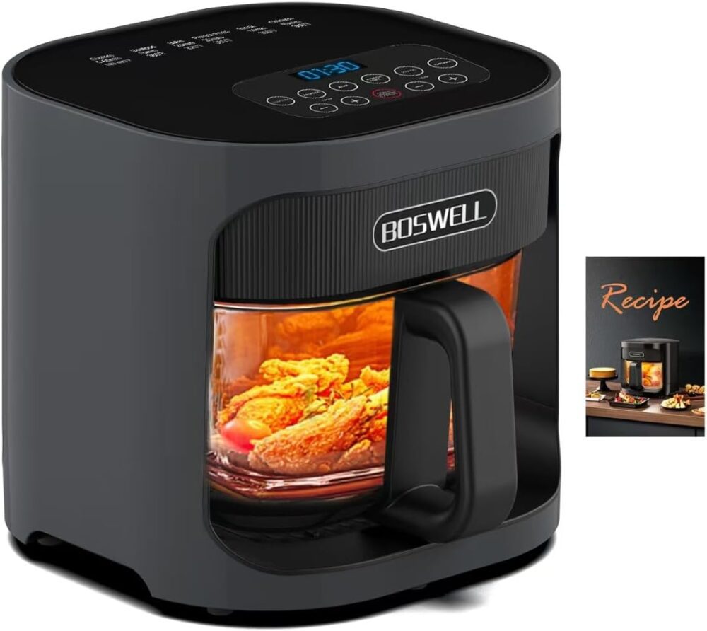 BOSWELL Fritadeira De Ar Vidro 4,5 Qt, 6 Em 1, Não Tóxica, C... | É bom mesmo? Descubra antes de comprar