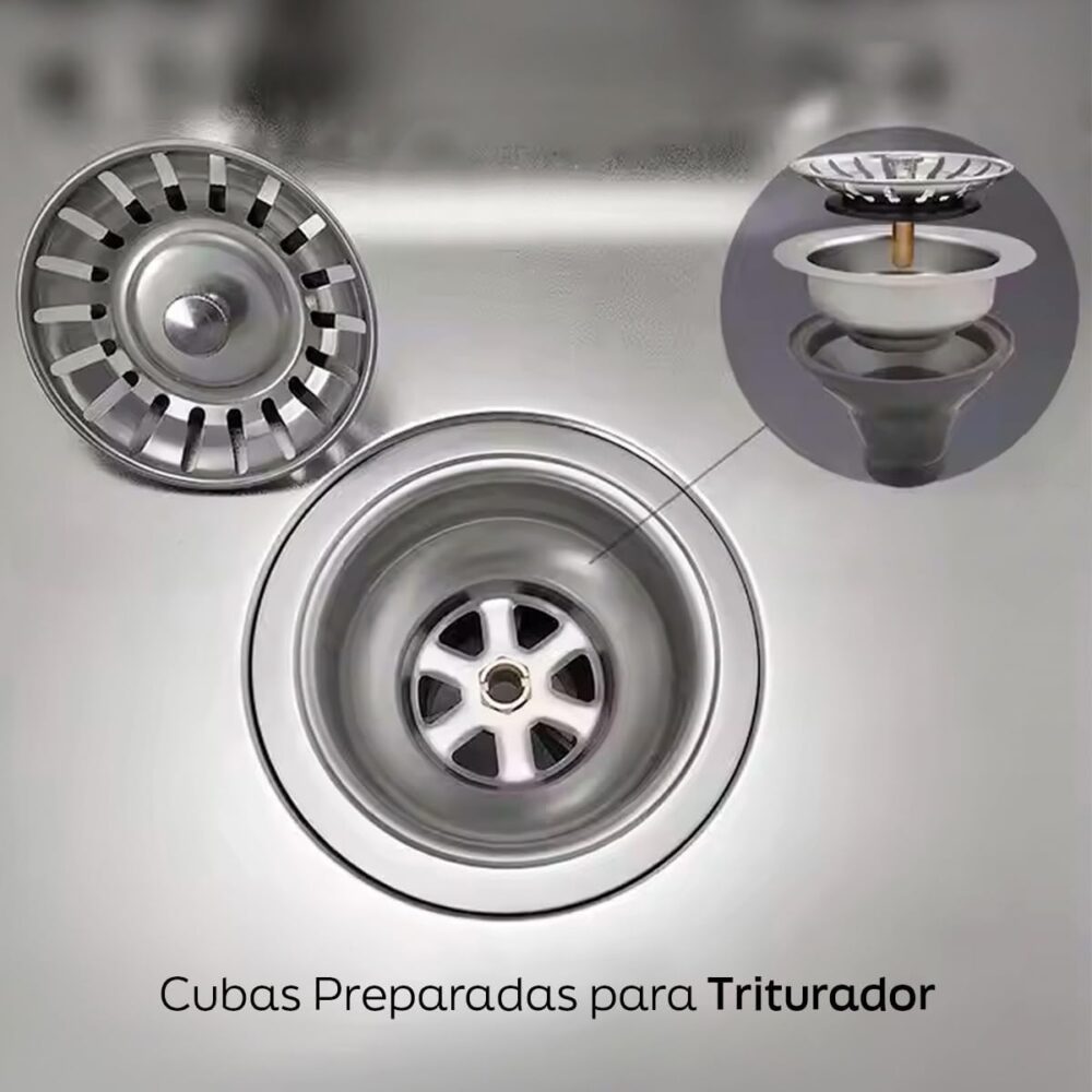 Cuba de Cozinha Gourmet Quadrada com Acessórios 70x45 Aço In... - Image 5